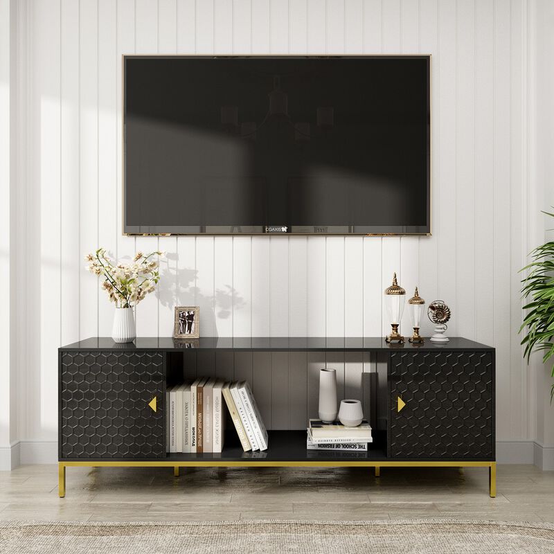 Mondawe 70 Inch Modern Television Station,Media Television Station With Large Storage Space