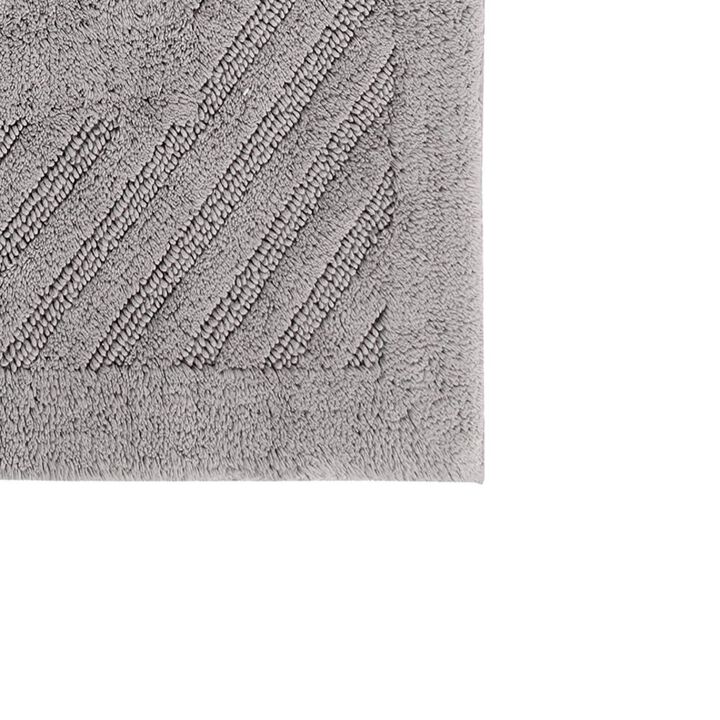 Knightsbridge Diagonal Racetrack 100% Cotton Reversible Bath Rug 21 X 34 Silver