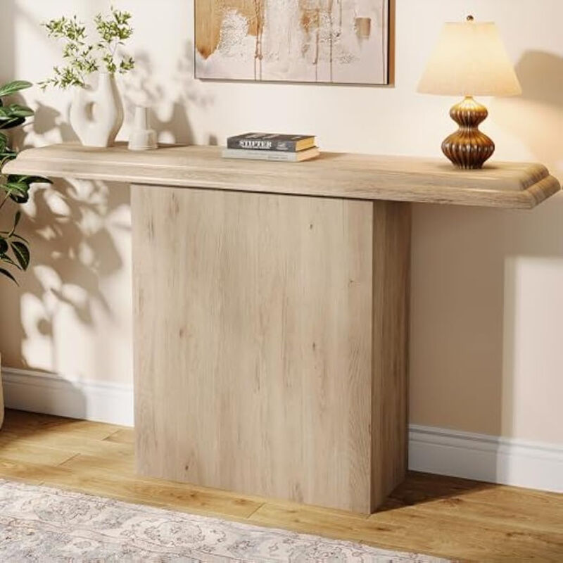 41" Farmhouse Console Table, Simple Hallway Table, Wood Sofa Table for Living Room, Entryway, Oak
