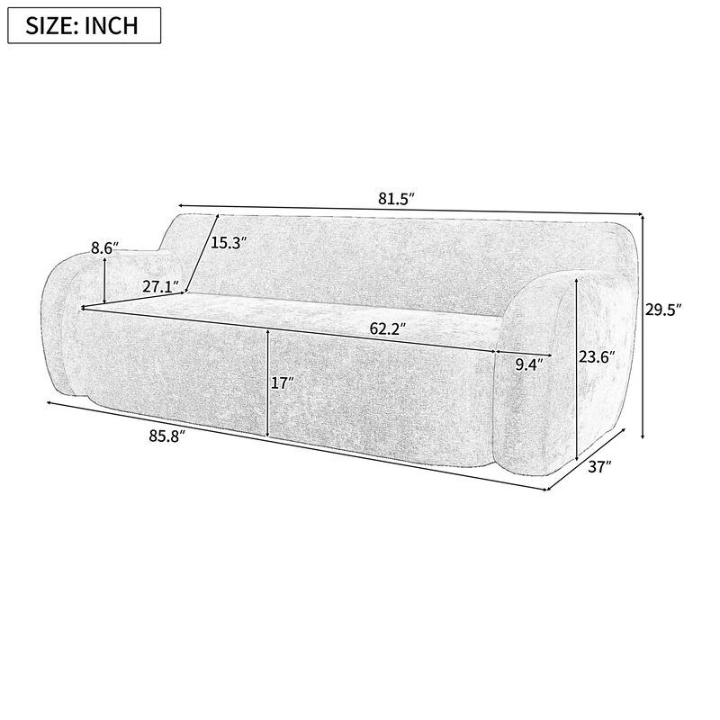 Merax Minimalist Curved Upholstered Sofa