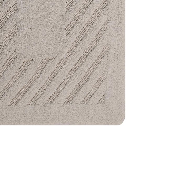 Knightsbridge Diagonal Racetrack 100% Cotton Reversible Bath Rug 20 X 30 Ivory