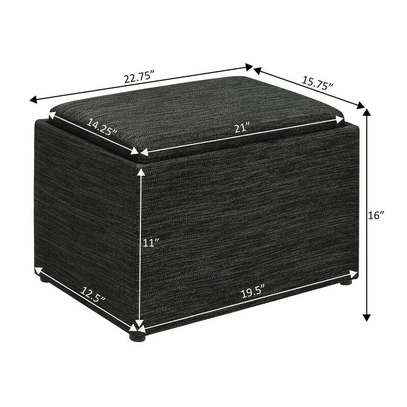 Convience Concept, Inc. Designs4Comfort Accent Storage Ottoman with Reversible Tray