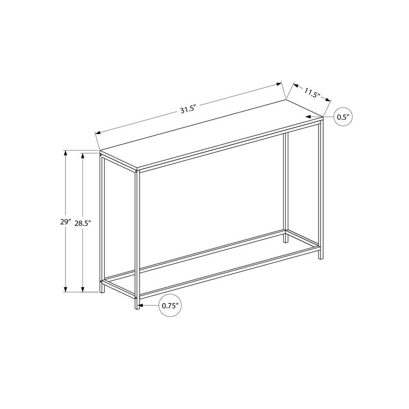 Monarch Specialties I 2251 Accent Table, Console, Entryway, Narrow, Sofa, Living Room, Bedroom, Metal, Laminate, Grey, Black, Contemporary, Modern