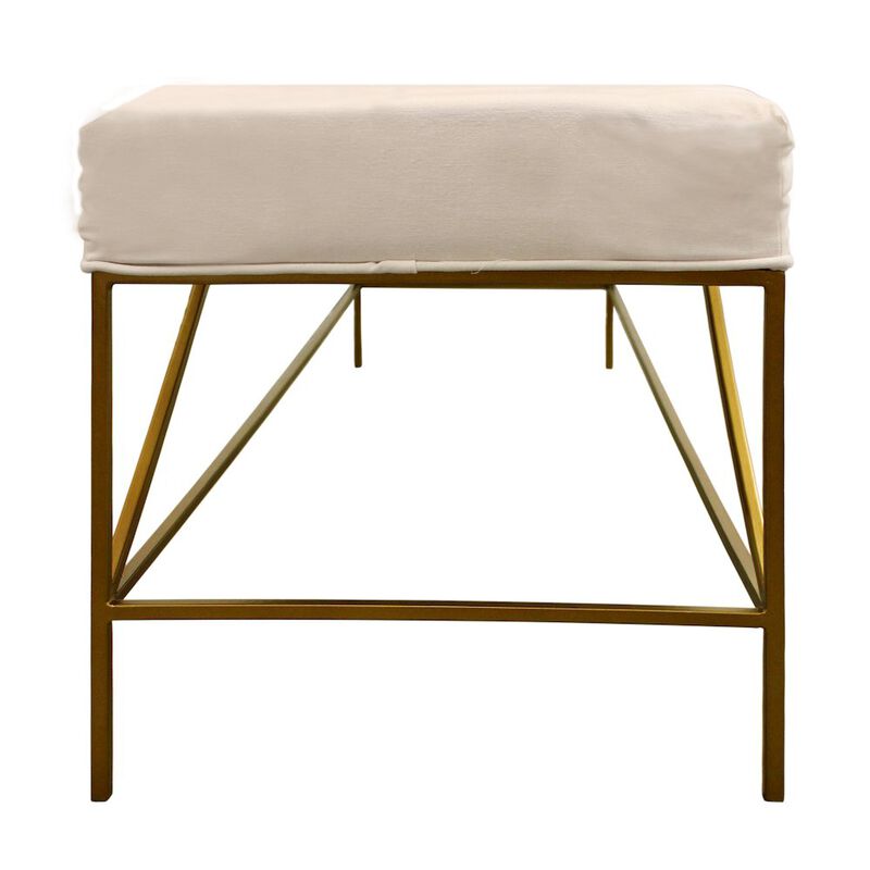 Modern Hill Linen Fabric Upholstered Bench