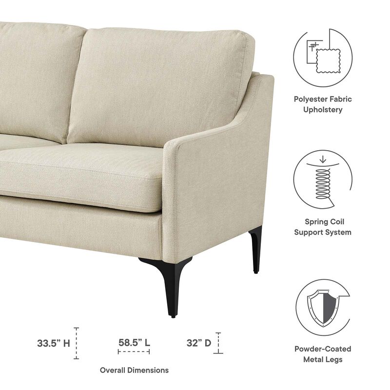 Corland Upholstered Fabric Loveseat Brown