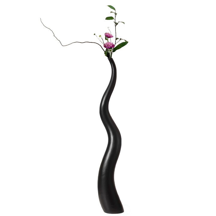 Uniquewise 62" Tall Animal Horn Shape Floor Vase: Elegant Ceramic Black Accent for Entryway, Dining, or Living Room Decor - Distinctive Antler Design, Adding Nature-Inspired Charm to Your Home