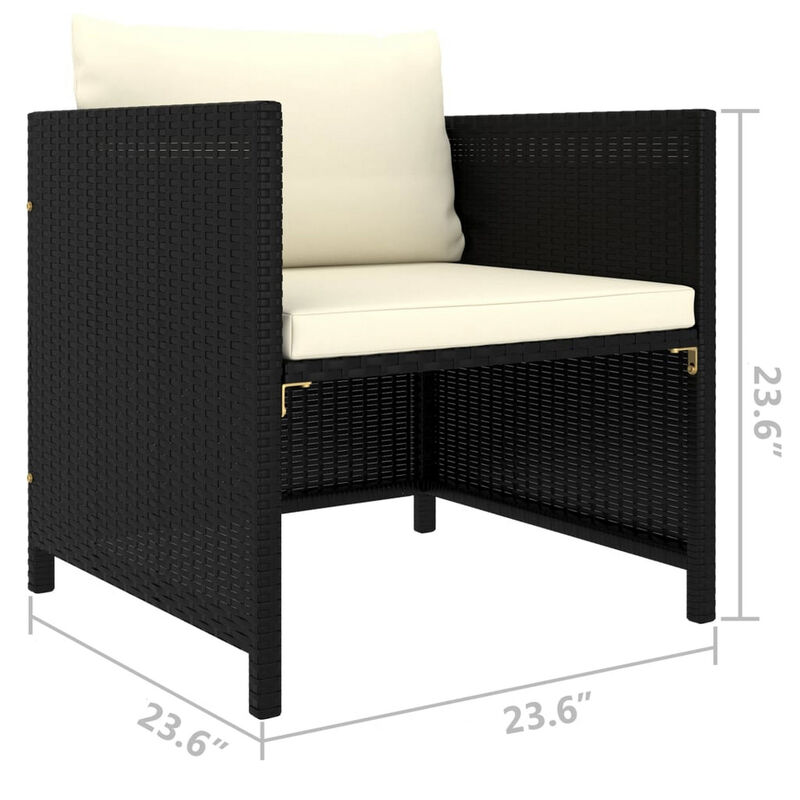 Outdoor Accent Chair, Smooth Textured, Armed Design, Gray Poly Rattan - Benzara