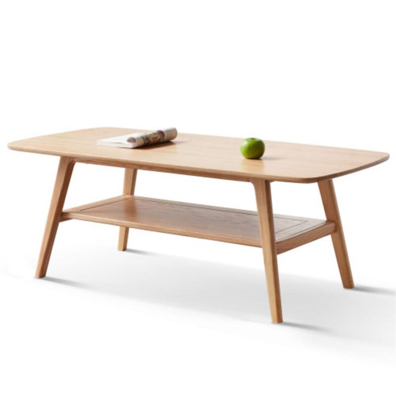 Center table Low Table 100% solid wood Top plate Desk Coffee table Study desk Work from home Easy to assemble Natural wood with storage shelf Natural writing desk