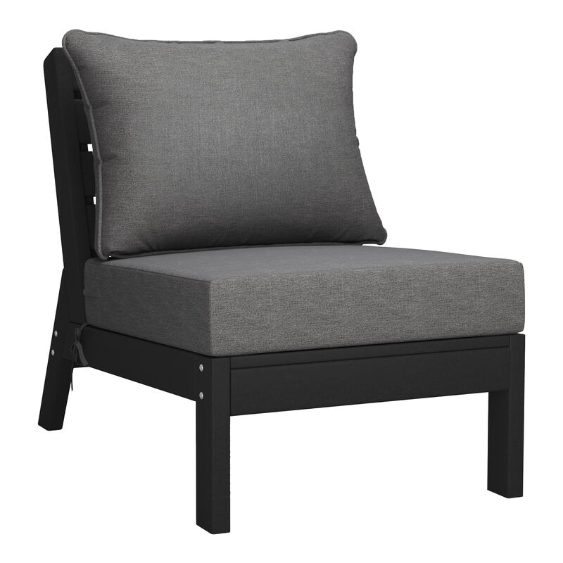 WestinTrends Outdoor Patio HDPE Sectional Sofa with Patio Cushions
