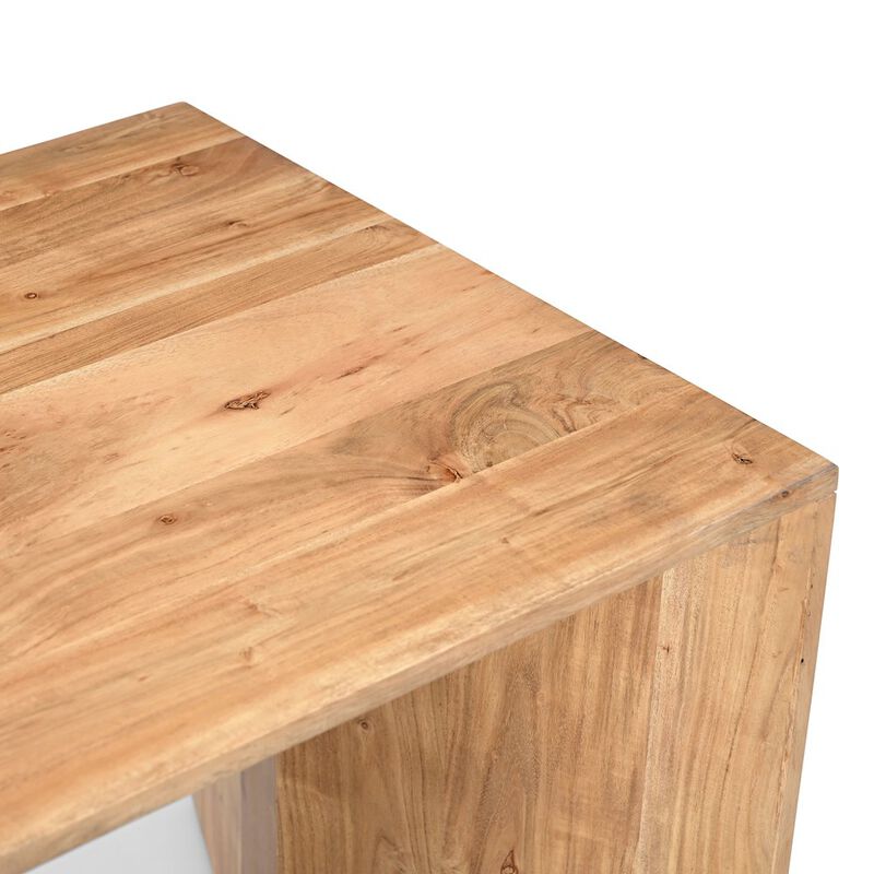 Jofran Lux Solid Wood Modern Angled End Table