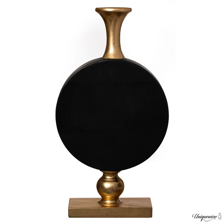 38 Inch Gold and Black Floor Vase