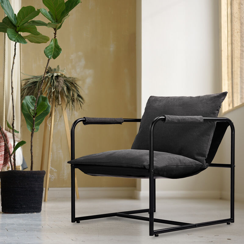 Outdoor Courtyard Iron Sofa with Cushions and Durable Oxford Cloth