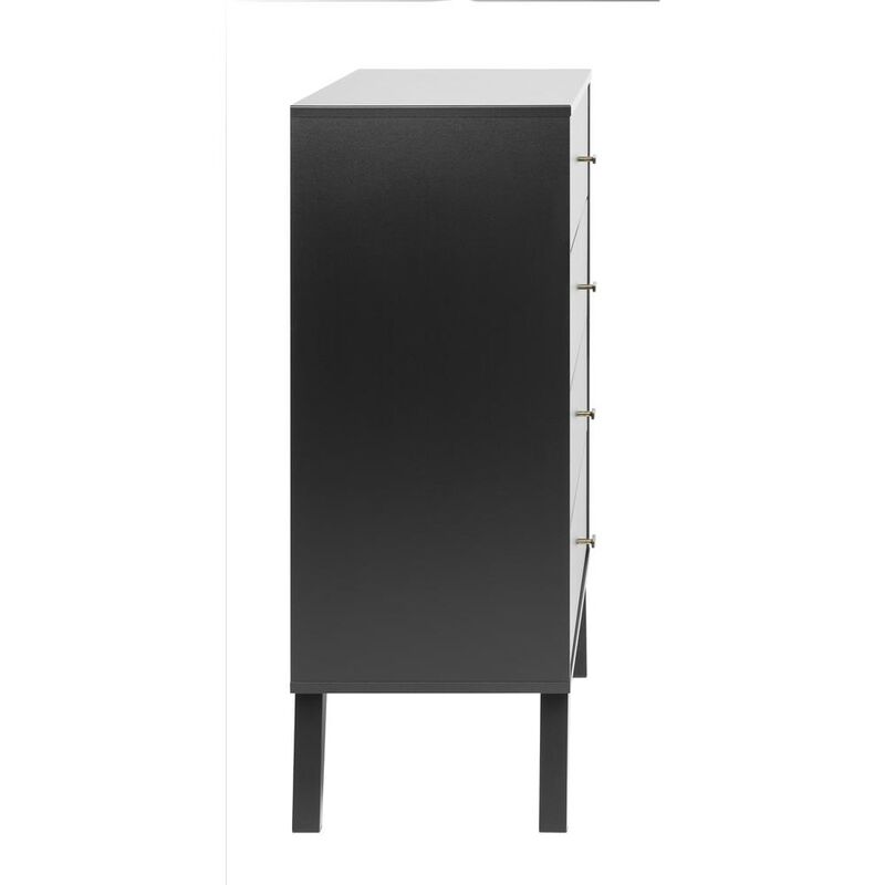 Prepac Milo Mid Century Modern  4-drawer Chest, Black