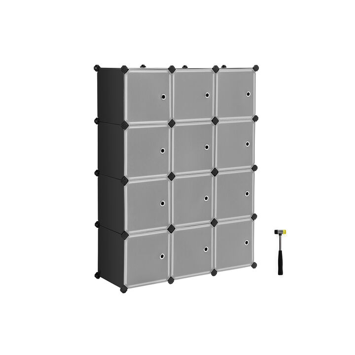 Cube Storage with Door, Set of 12 Plastic Cube