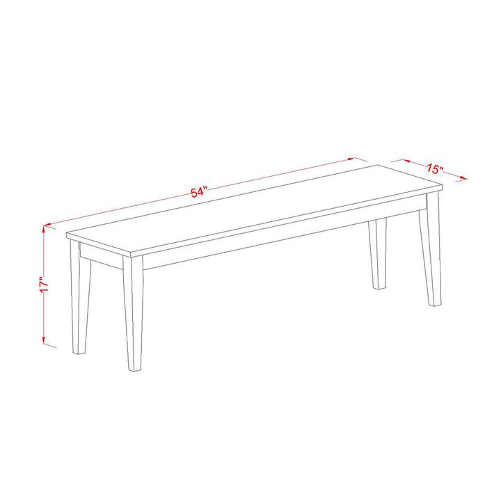 East West Furniture Nicoli  Dining  Bench  with  Wood  Seat  in  Black  and  Cherry  Finish
