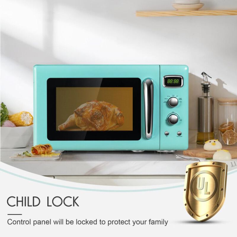 Costway 0.9 Cu.ft Retro Countertop Compact Microwave Oven