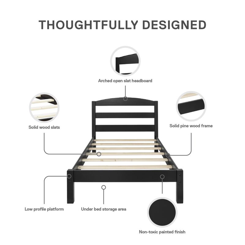 DHP Braylon Twin Bed, Black