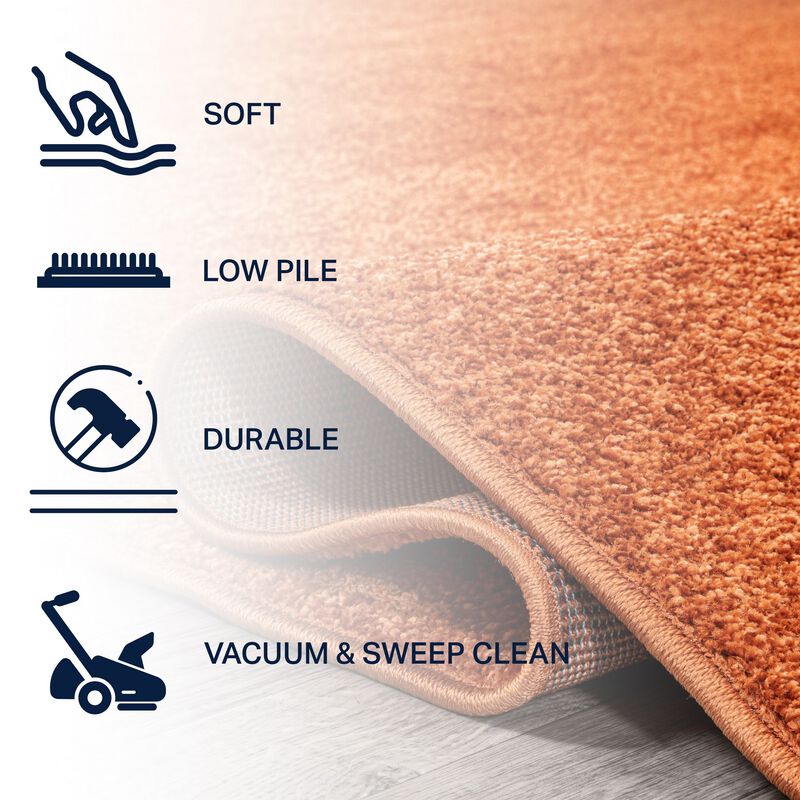 Haze Solid Low-Pile Red Area Rug