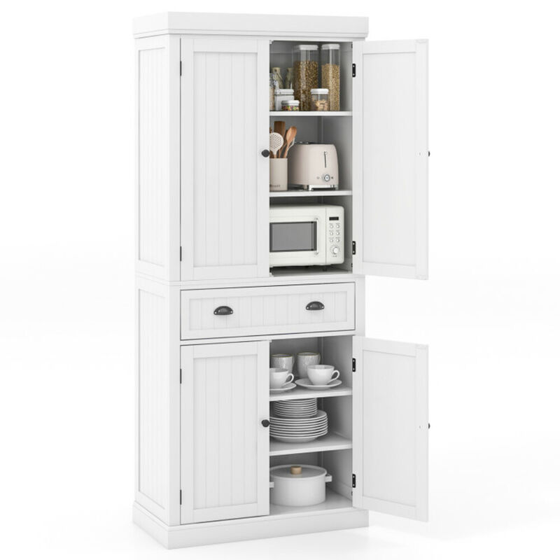 Cupboard Freestanding Kitchen Cabinet with Adjustable Shelves