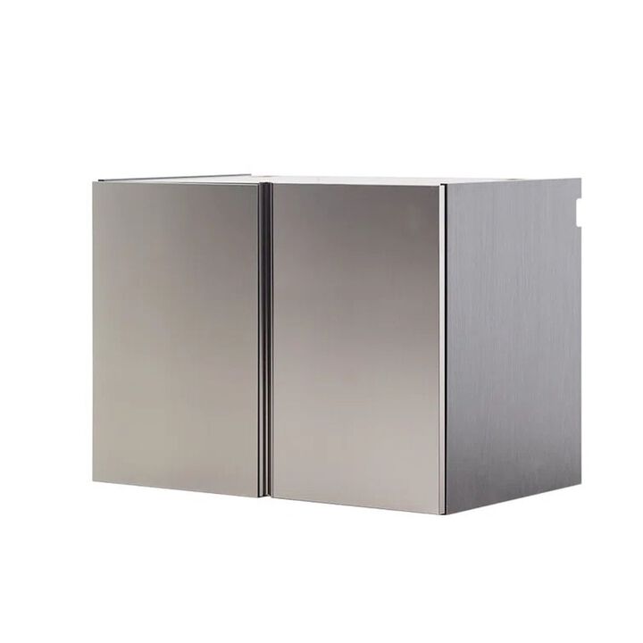 FC Design Garage TECH Series Wood Base Door Wall Mounted Garage Cabinet in Metallic Gray