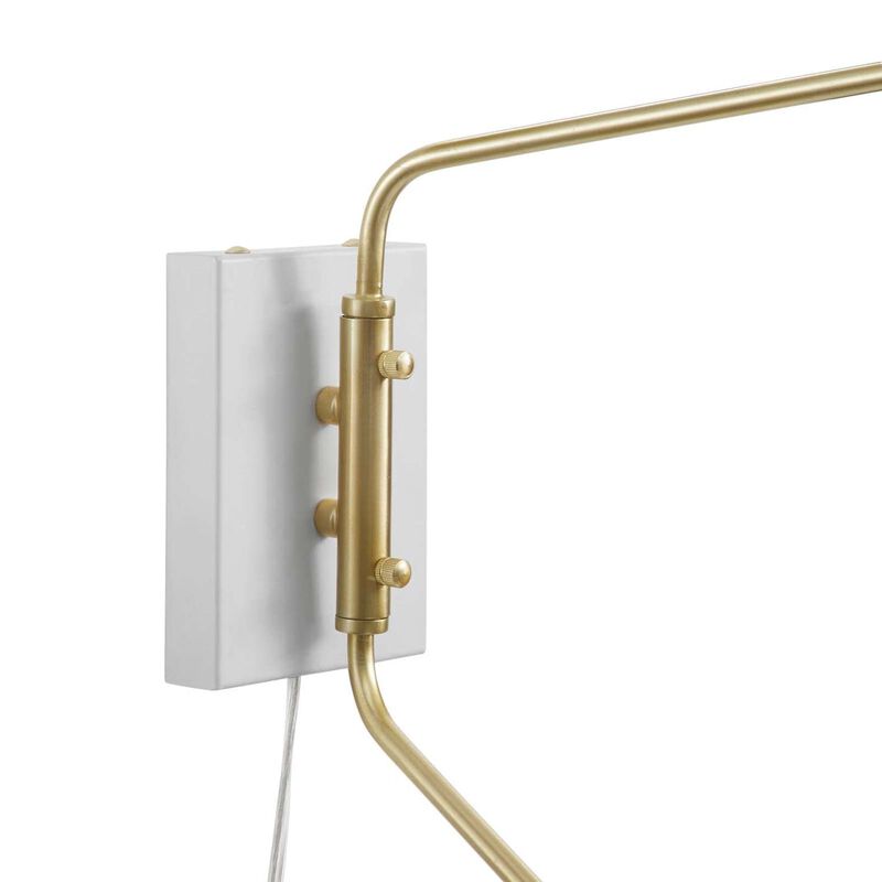 Modway Journey 2-Light Swing Arm Wall Sconce with White Finish EEI-5294-WHI