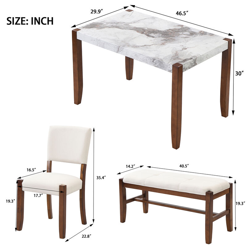 Merax 4-Piece Modern Dining Furniture Set