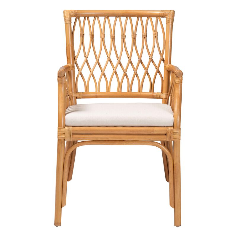 Bali & Pari Maisa Bohemian Light Honey Rattan Arm Chair