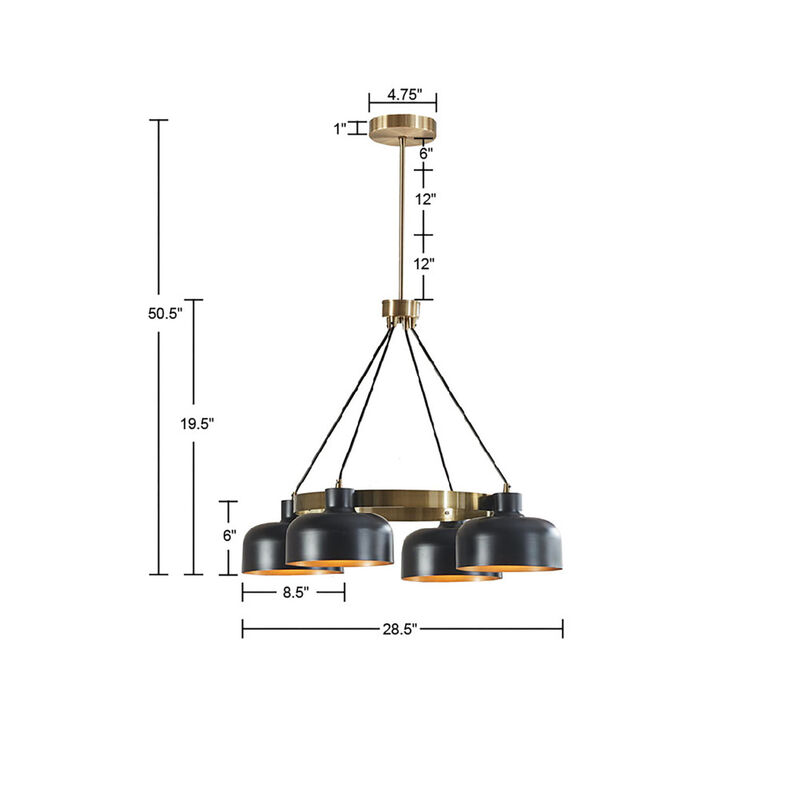 Abbott 4-Light Metal Shade Chandelier