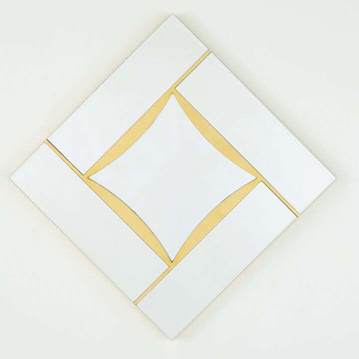 Diamond Shape Mirror- Gold