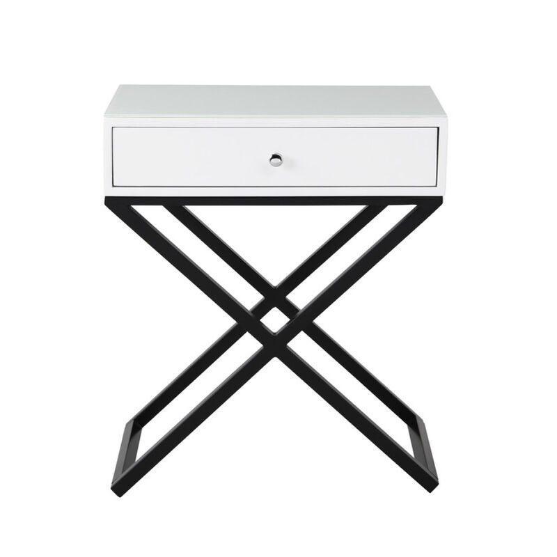 Streamdale Koda End Table with Glass Top and Drawer