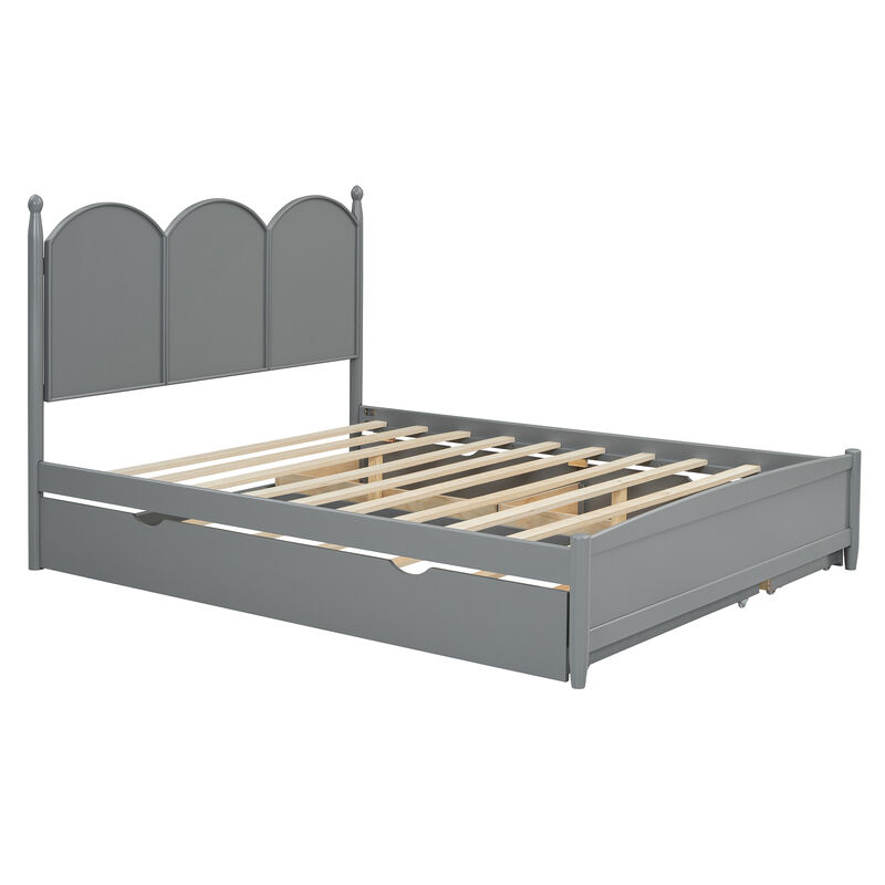 Merax Platform Bed with Drawers and Twin XL Trundle