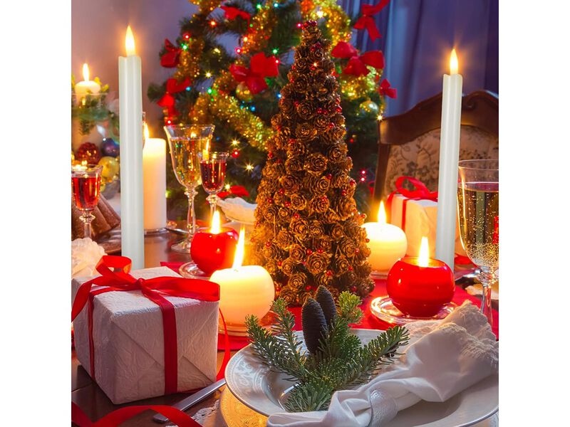 Reginary 36 Pieces Flameless Taper Candles 10 Inch