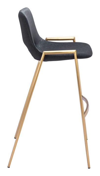 Desi Barstool (Set of 2) Black & Gold