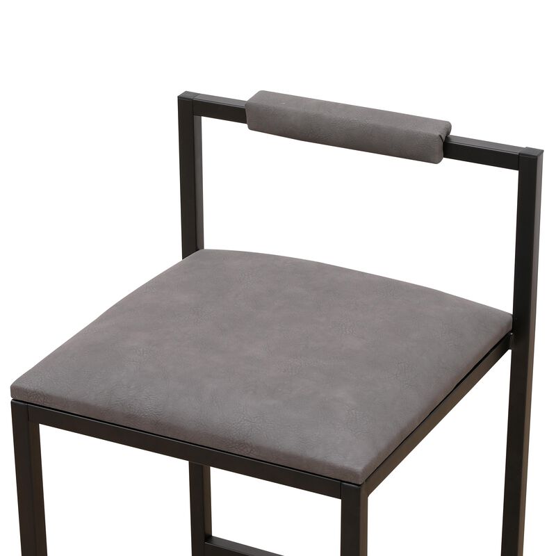 Set of 2 Counter Height Barstools Kitchen Island Stools with Backs for Comfort & Style