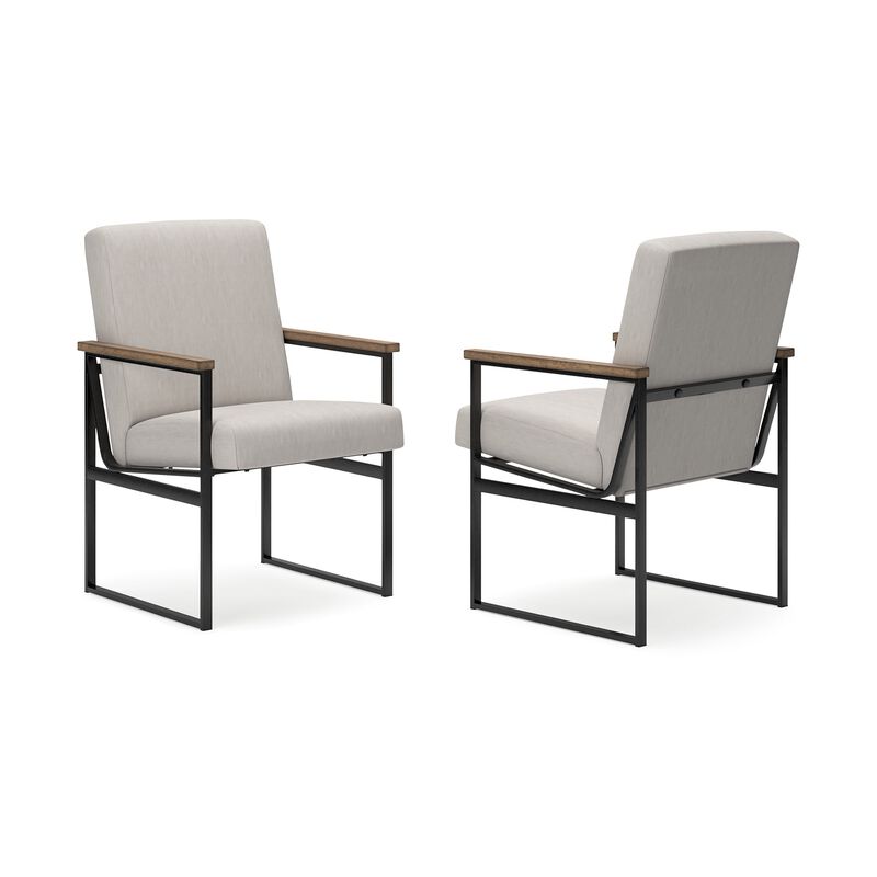 Tey Home Office Chair, Gray Padded Seat and Back, Black Metal Frame - Benzara