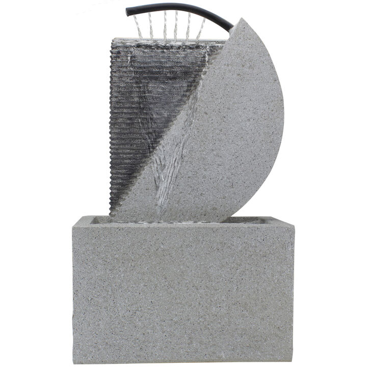 20" Gray Modern Style Rainfall Outdoor Water Fountain