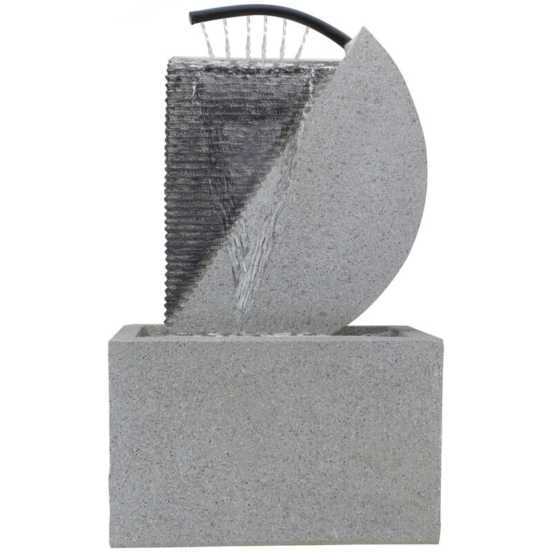 20" Gray Modern Style Rainfall Outdoor Water Fountain