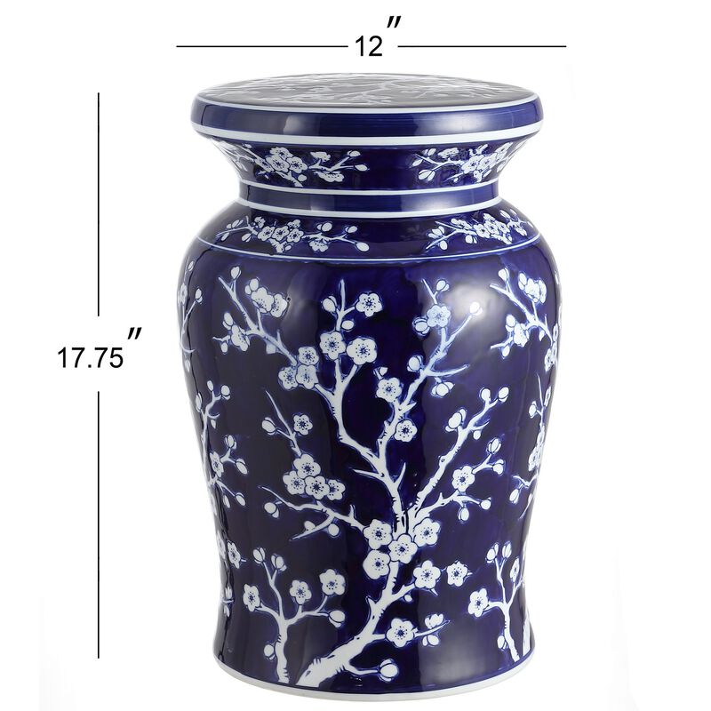 Cherry Blossom Ceramic Garden Stool