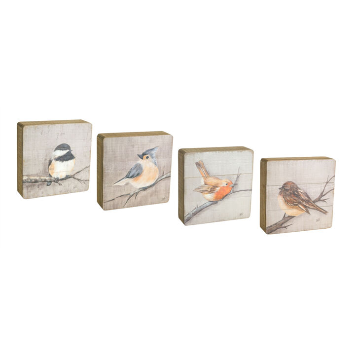 Bird Plaque Decorative Outdoor Garden Wall Accent (Set of 4)