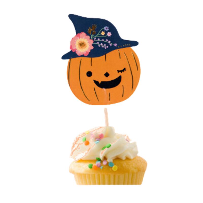 Ma Fete Halloween Cake And Cupcake Paper  Pumpkin Toppers  Party Decorations (16)