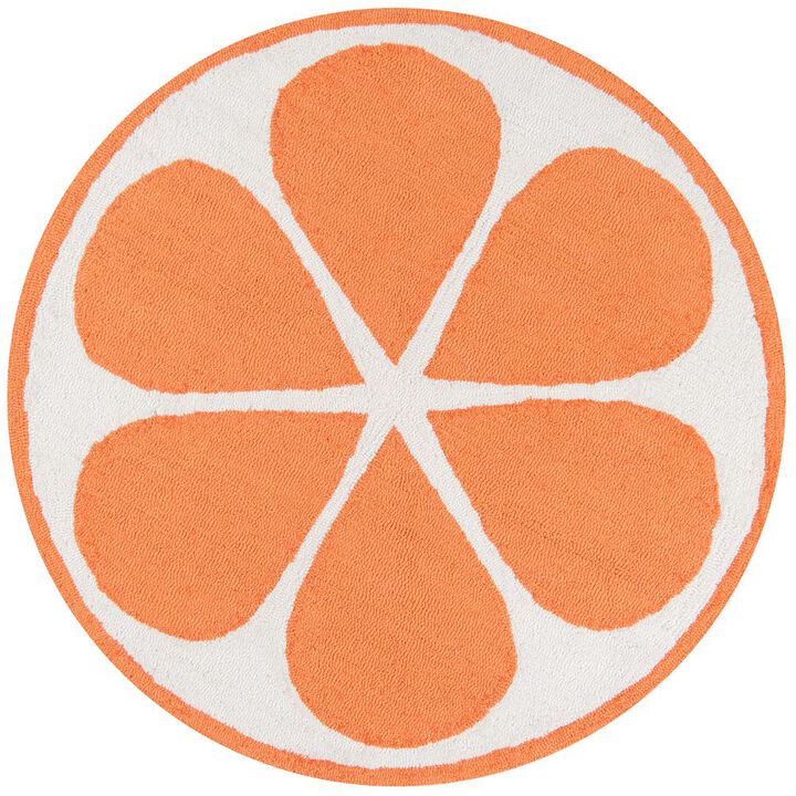Novogratz Contemporary Round Area Rug, Orange, 3' X 3' Round