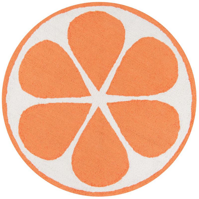 Novogratz Contemporary Round Area Rug, Orange, 3' X 3' Round