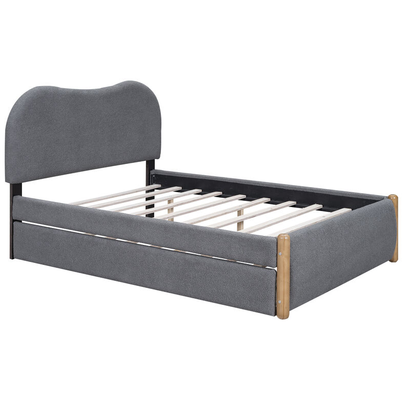 Merax Upholstered Platform Bed with Trundle