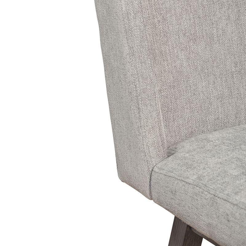 Stancoste Swivel Stool in Grey Oak Wood Finish with Mocha Fabric