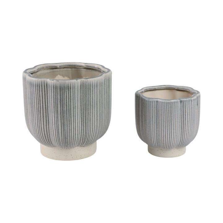 Blu/Ivry Stone Scallop Plntrs