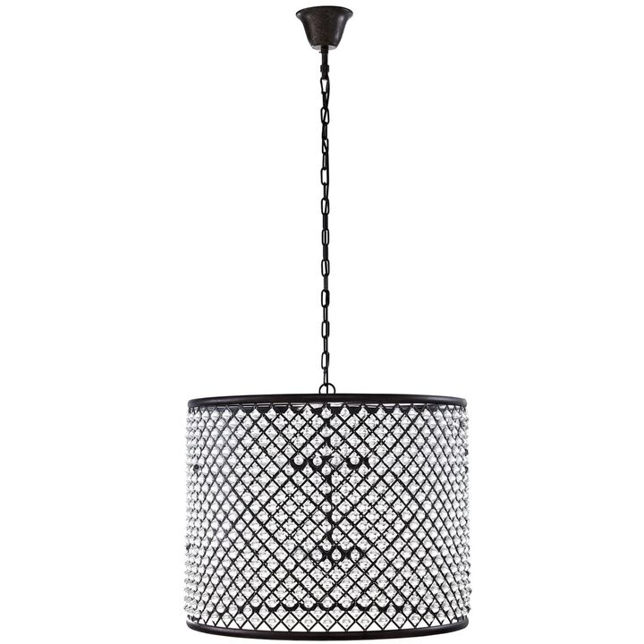 Modway Prosperity Contemporary Modern Glass and Metal 27" Ceiling Light Pendant Chandelier in Brown