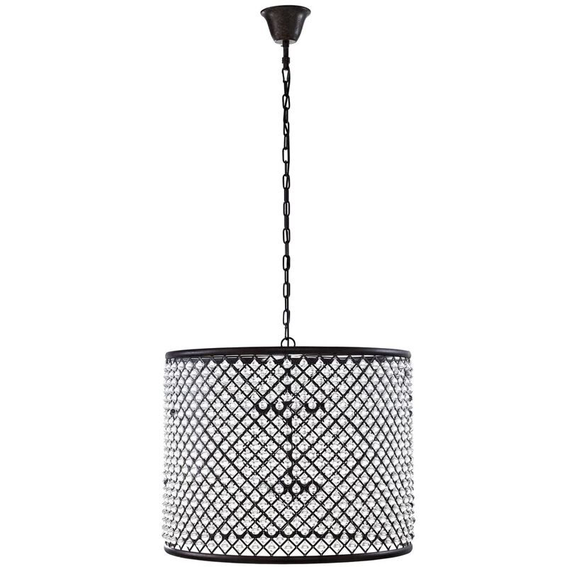 Modway Prosperity Contemporary Modern Glass and Metal 27" Ceiling Light Pendant Chandelier in Brown