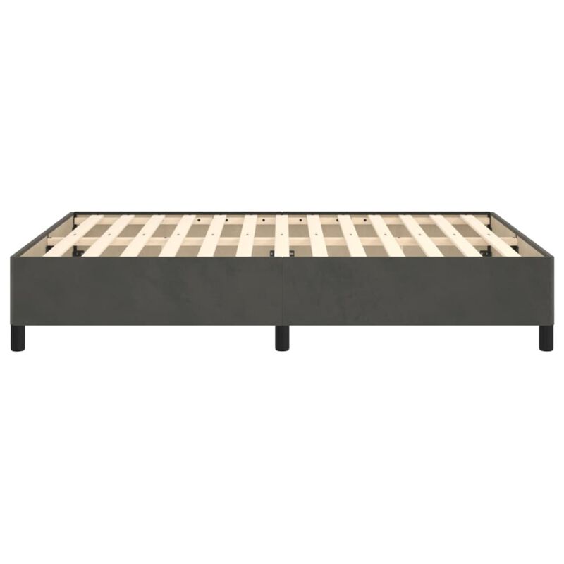 vidaXL Queen Bed Frame in Dark Gray Velvet - Modern Design with Sturdy Structure for a Restful Sleep