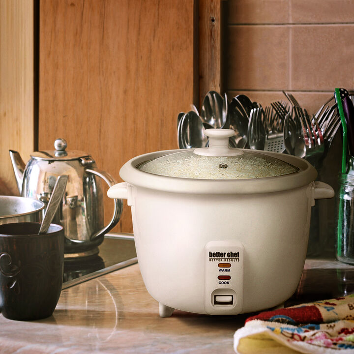Better Chef IM-400 8-Cup (16-Cups Cooked) Automatic Rice Cooker in White