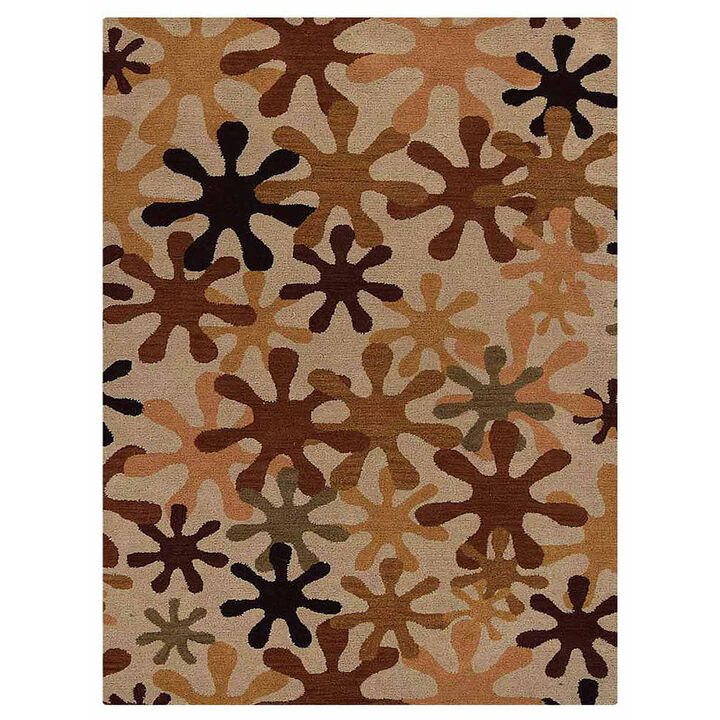 RUGSOTIC CARPETS HAND TUFTED WOOL ECO-FRIENDLY AREA RUGS  - 4'x6', Rectangle Shape, Cream, Contemporary Modern Design, High Pile Thick Handmade Area Rugs for Living Room, Bed Room (K00699)